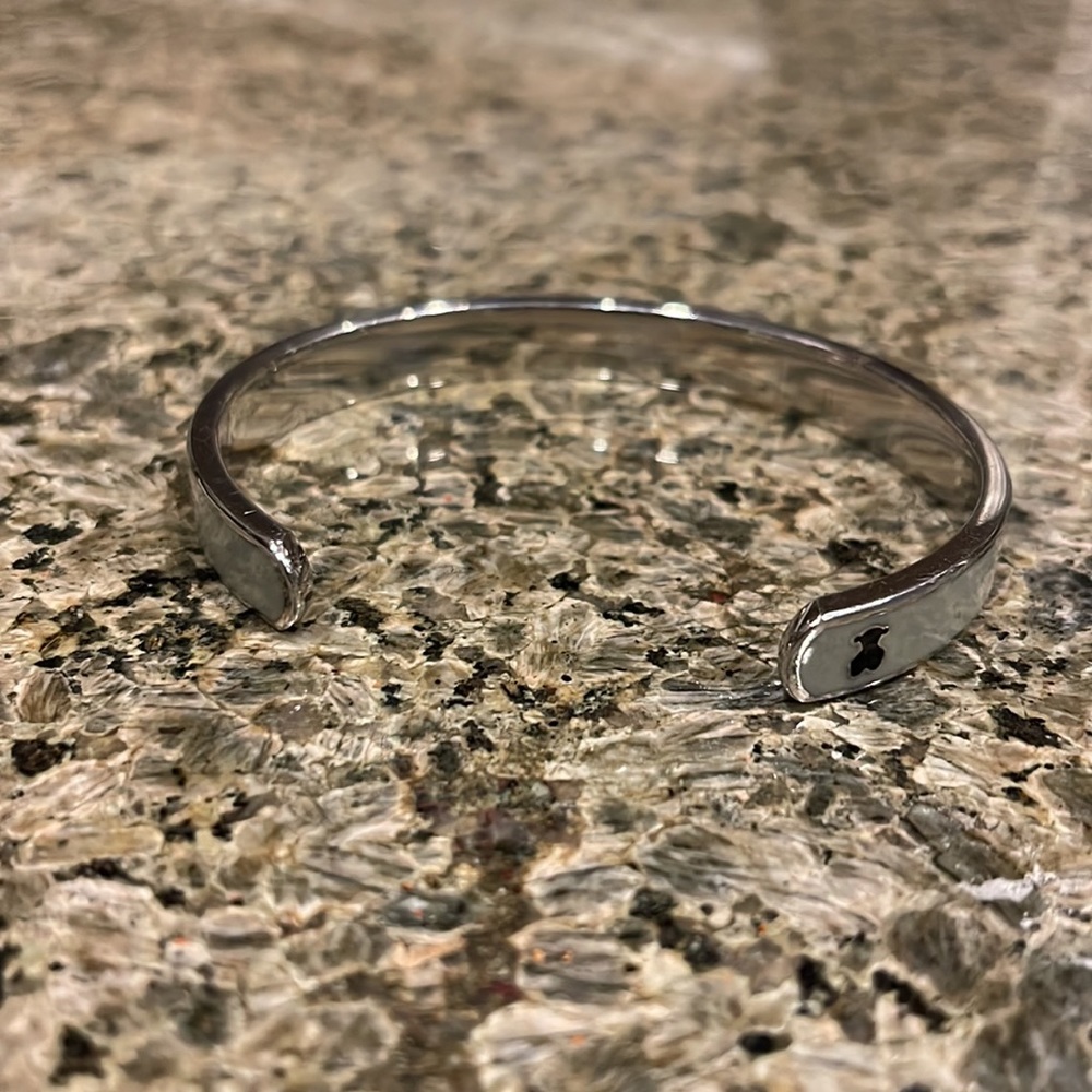 Tous grey teddy bear stainless steel bracelet